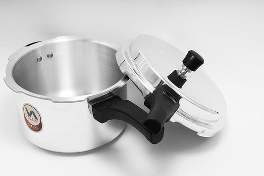 Varaha Deluxe 2 Litres, 3 Litres & 5 Litres Pressure Cookers | Outer Lid | Heavy Gauge Aluminium | Gas Stove Compatible | Non Induction Base | ISI Certified | 5 Years Manufacturer's Warranty | Silver