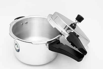 Varaha Classic 5 Litres Pressure Cooker | Outer Lid | Food Grade Virgin Aluminium | Induction & Gas Stove Compatible | ISI Certified | 5 Years Manufacturer's Warranty | Silver